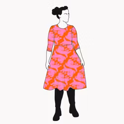 Panter Pink/Orange Snurrklänning