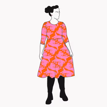 Panter Pink/Orange Snurrklänning