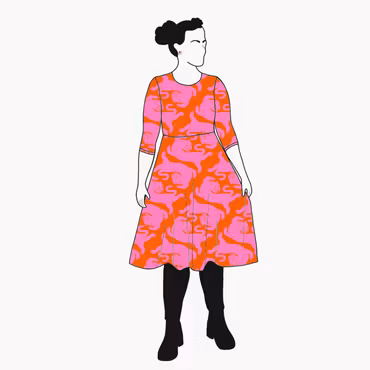 Panter Pink/Orange Snurrklänning