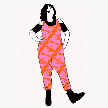 Panter Pink/Orange Jumpsuit (alla ärmlängder)