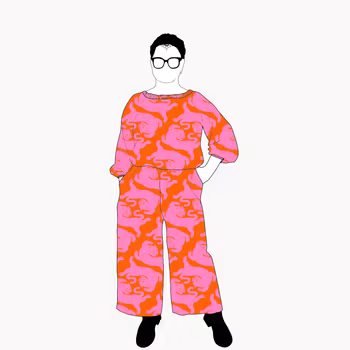Panter Pink/Orange All in one suit