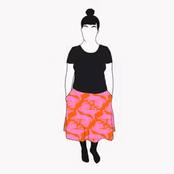 Panter Pink/Orange Kjol