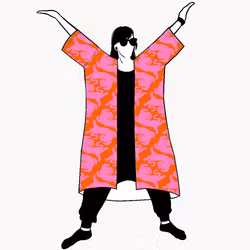Panter Pink/Orange Jersey kimono