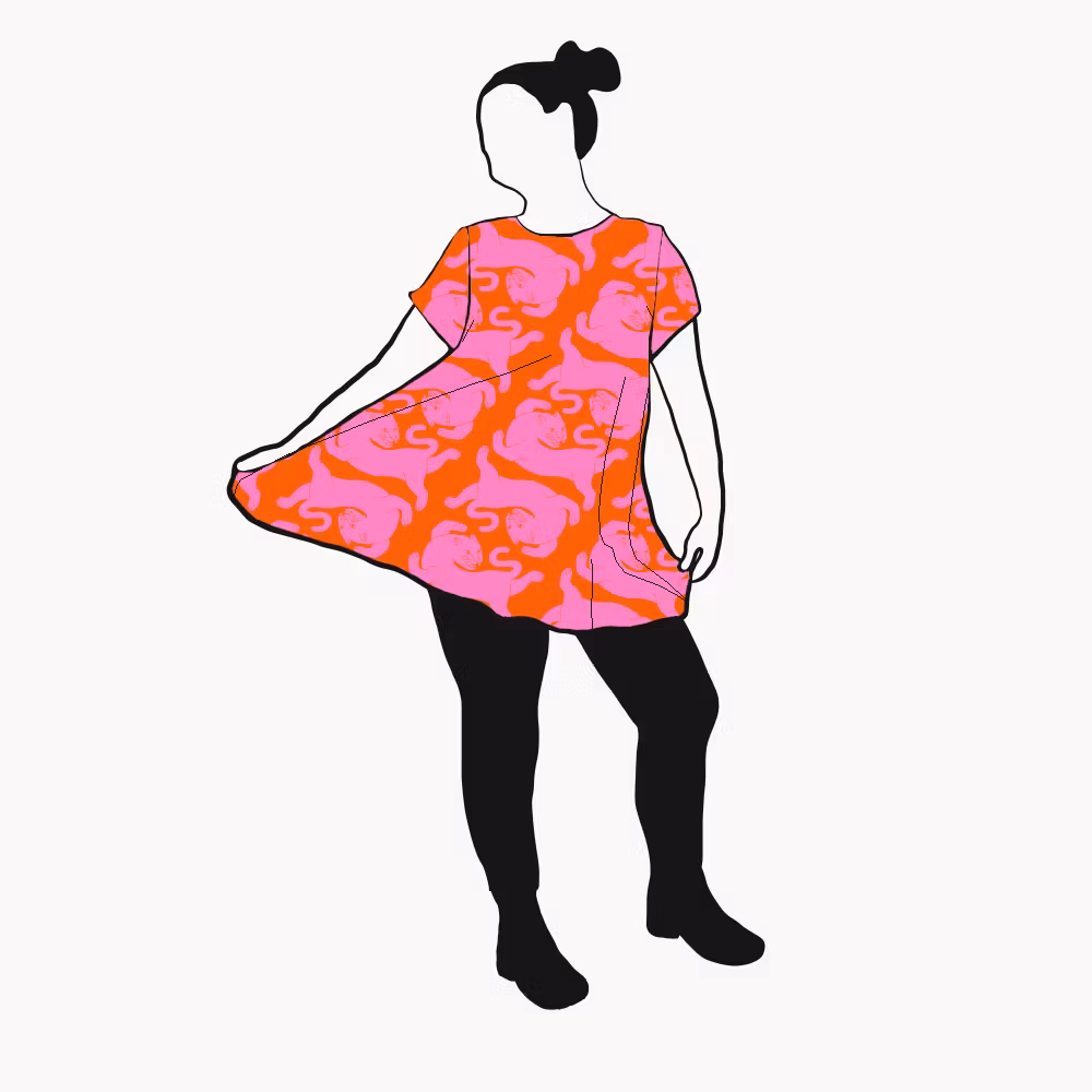 Panter Pink/Orange Tunika