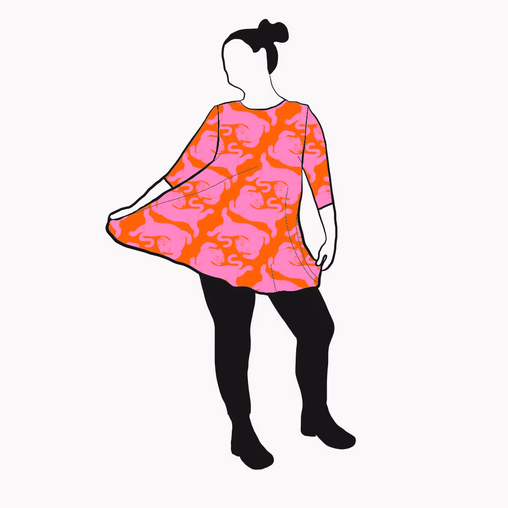Panter Pink/Orange Tunika