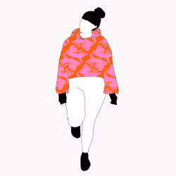 Panter Pink/Orange Crop top deluxe