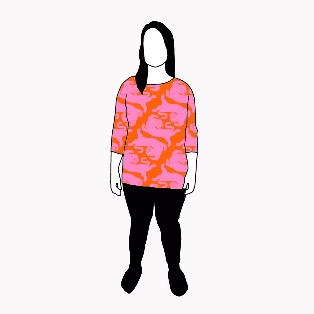 Panter Pink/Orange Boxy Top & Boxy Crop