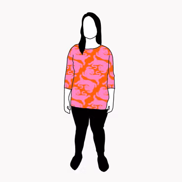 Panter Pink/Orange Boxy Top & Boxy Crop