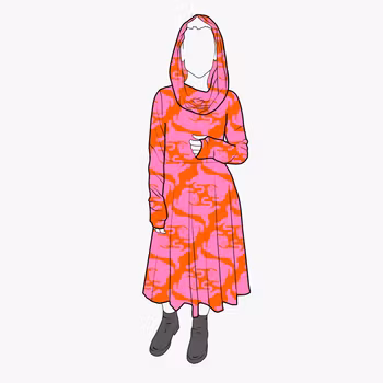 Cozy dress Panter Pink/Orange - Designa din egen klänning