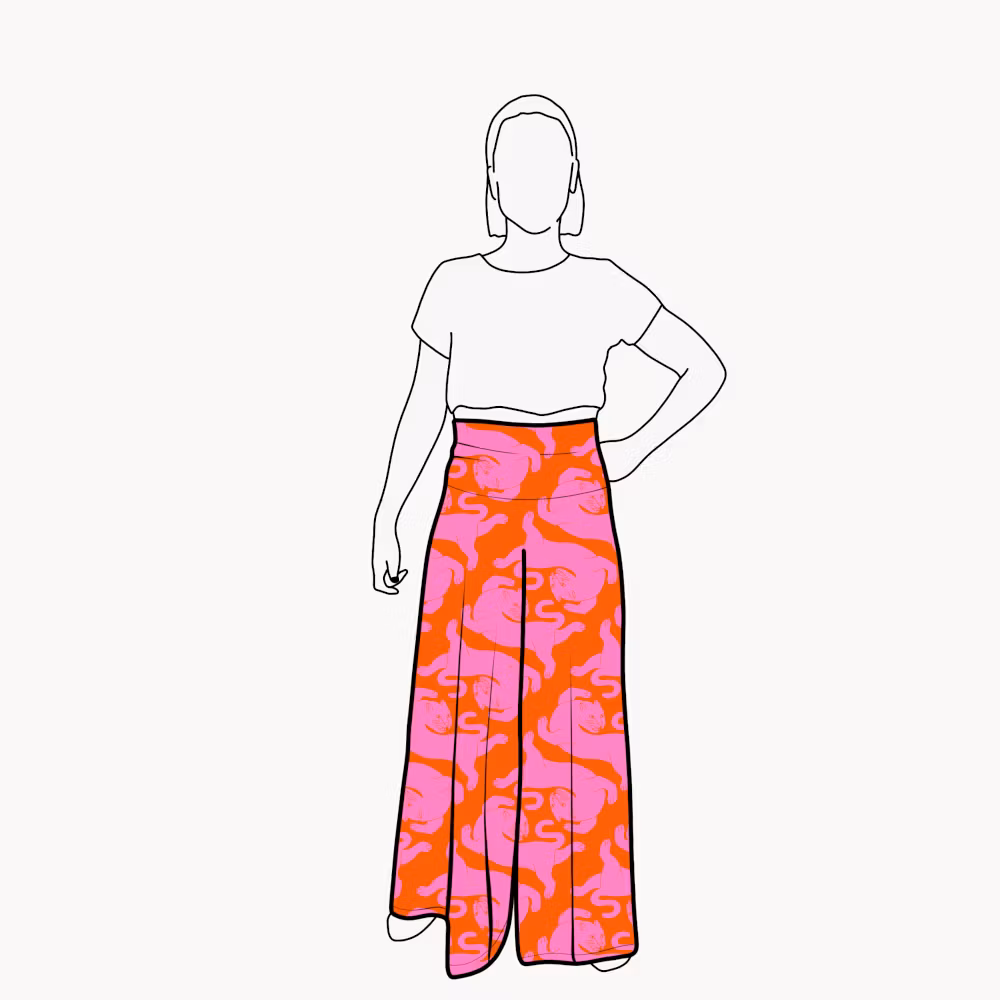 Palazzo byxa - Panter Pink/Orange