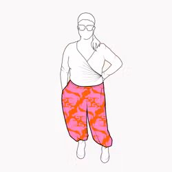 Bubble pants jersey - Panter Pink/Orange