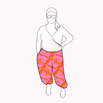 Bubble pants jersey - Panter Pink/Orange
