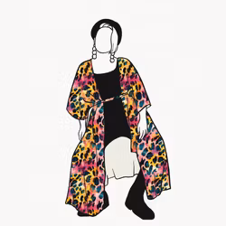 Vibrant leo Kaftan med knytband