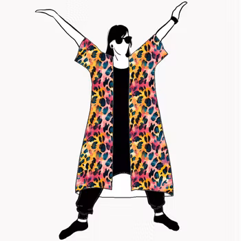 Vibrant leo Kimono/Kaftan