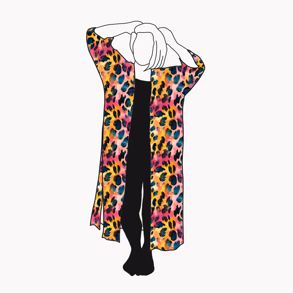 Vibrant leo Kaftan med slitsar