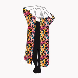 Vibrant leo Kaftan med slitsar