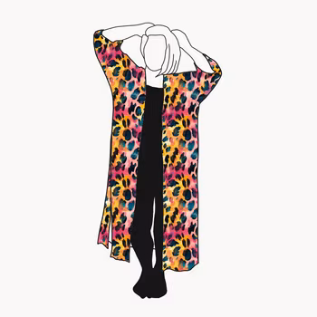 Vibrant leo Kaftan med slitsar