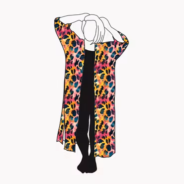 Vibrant leo Kaftan med slitsar