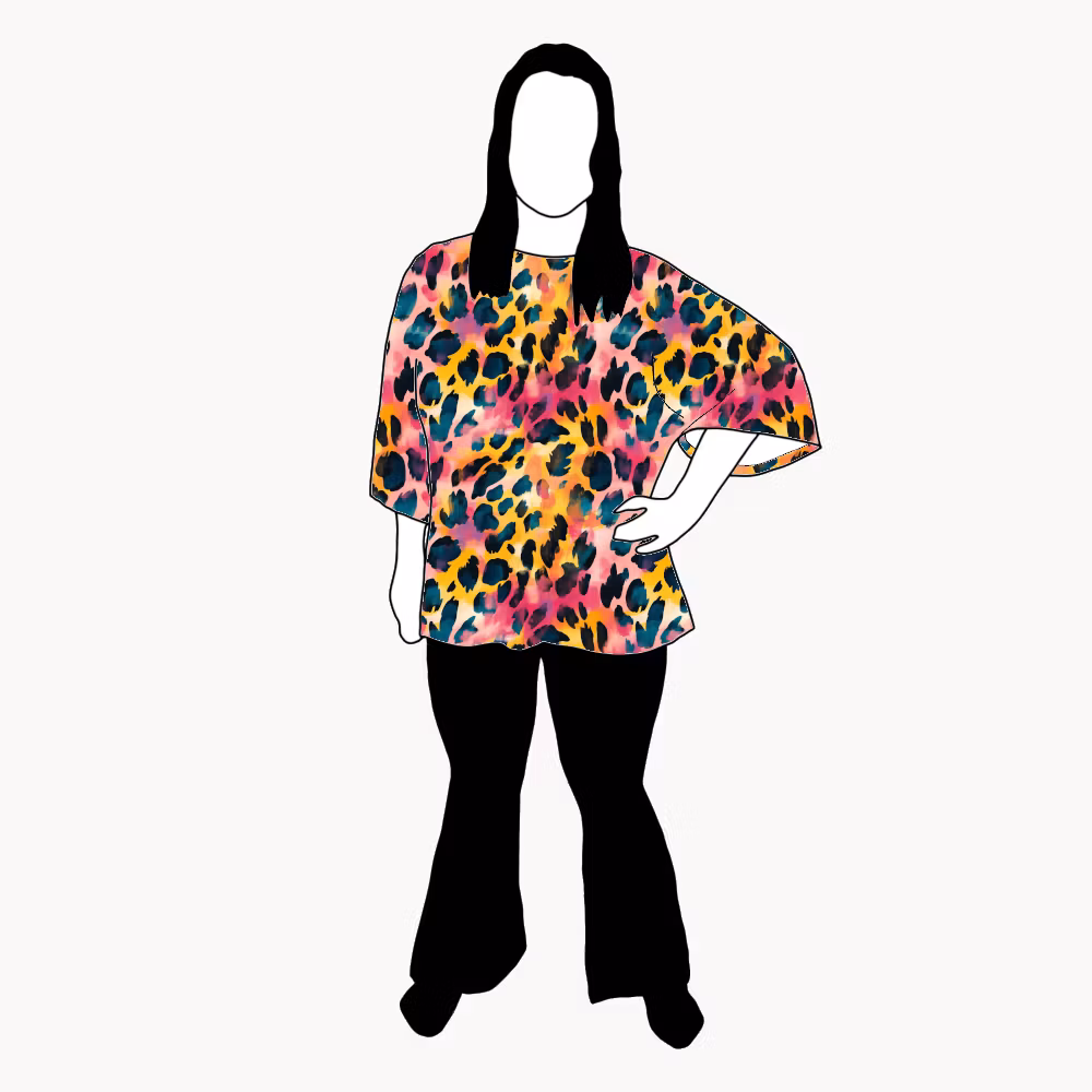 Vibrant leo Kimono Tee Viskos