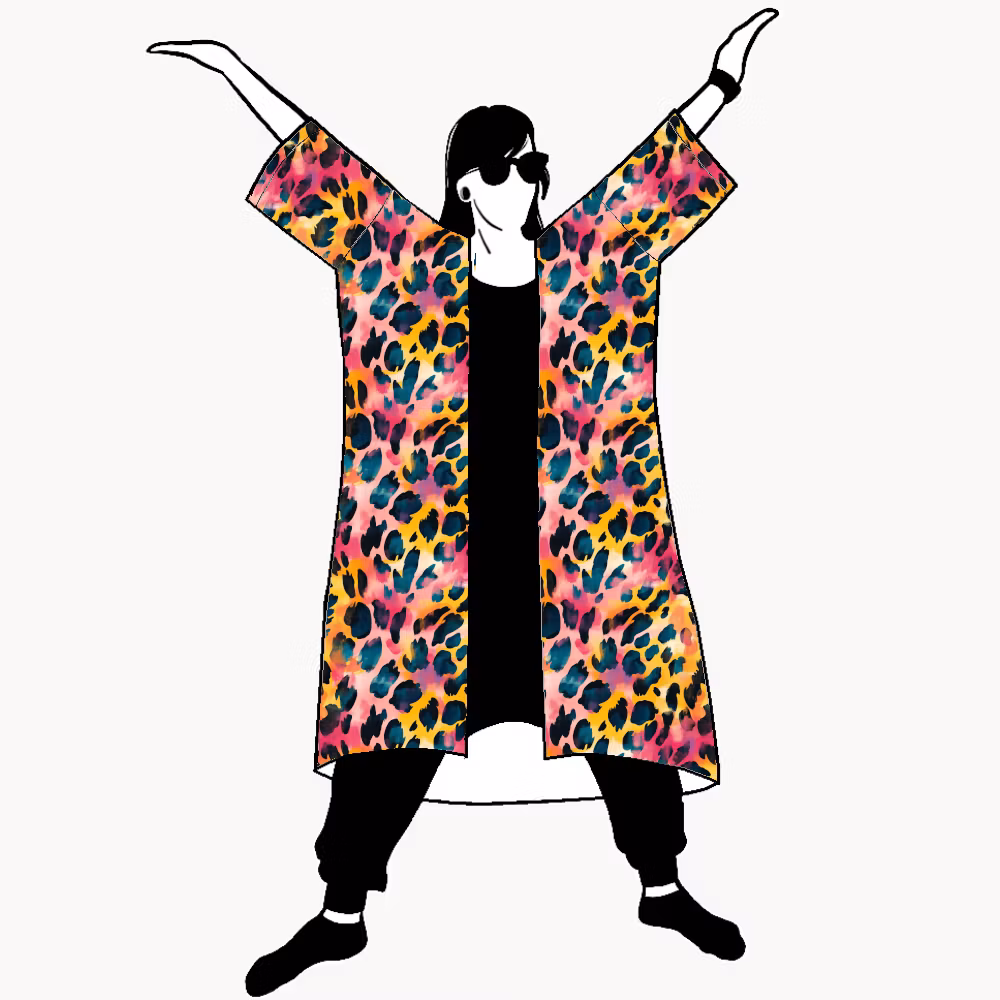 Vibrant leo Jersey kimono