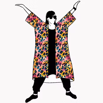 Vibrant leo Jersey kimono