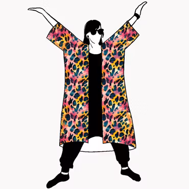 Vibrant leo Jersey kimono