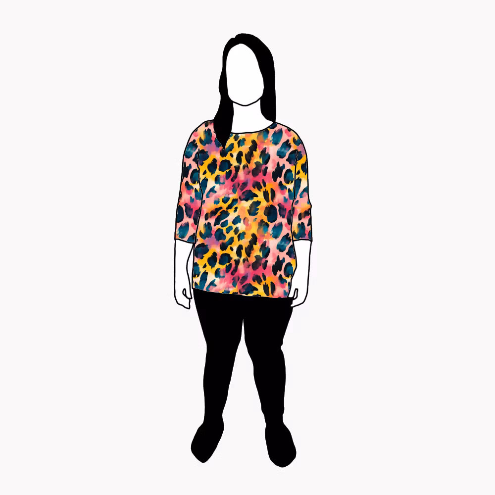 Vibrant leo Boxy Top & Boxy Crop