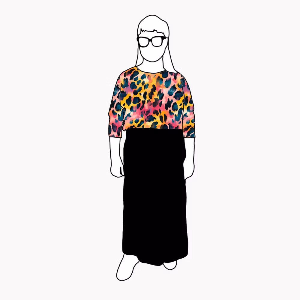 Vibrant leo Boxy Top & Boxy Crop