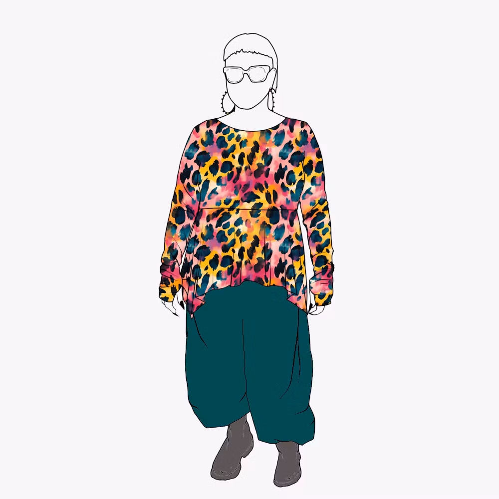 Peplum Top Vibrant leo