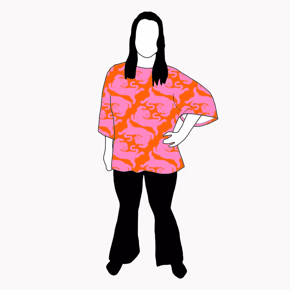 Panter Orange/Pink Kimono tee