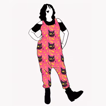 Black Cats Jumpsuit (alla ärmlängder)