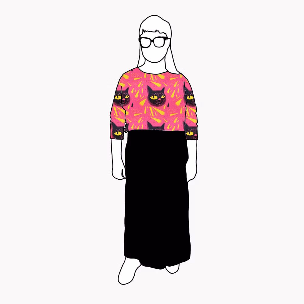 Black Cats Boxy Top & Boxy Crop