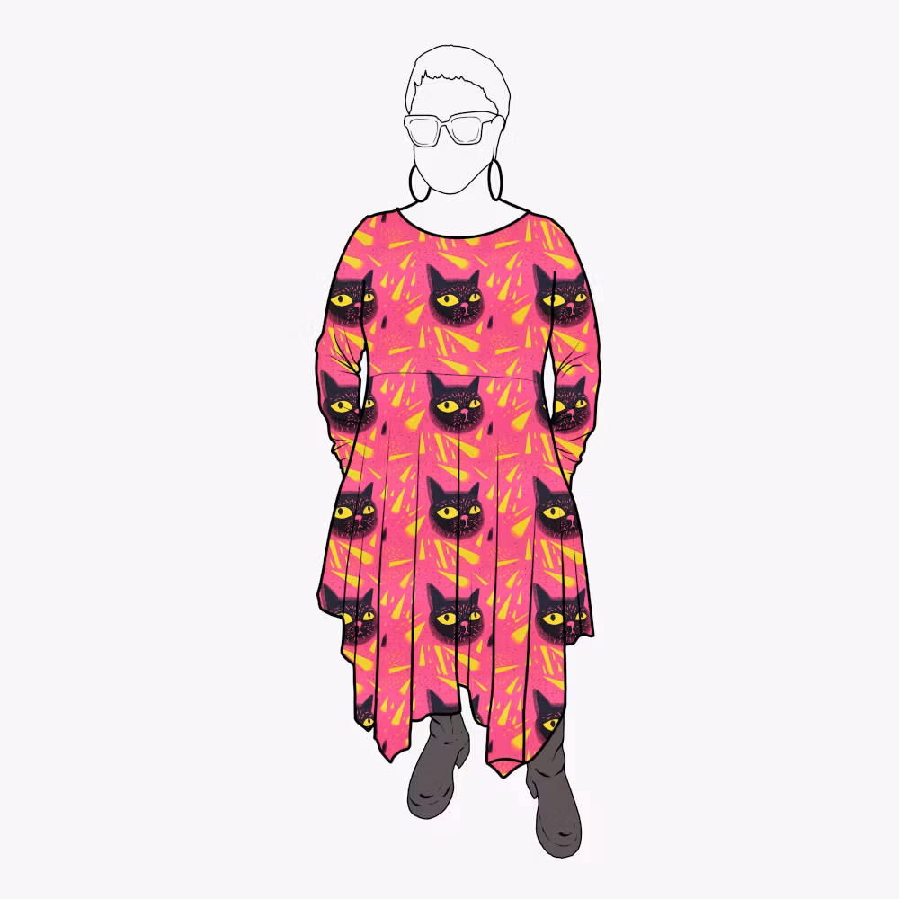 Cozy dress Black Cats - Designa din egen klänning