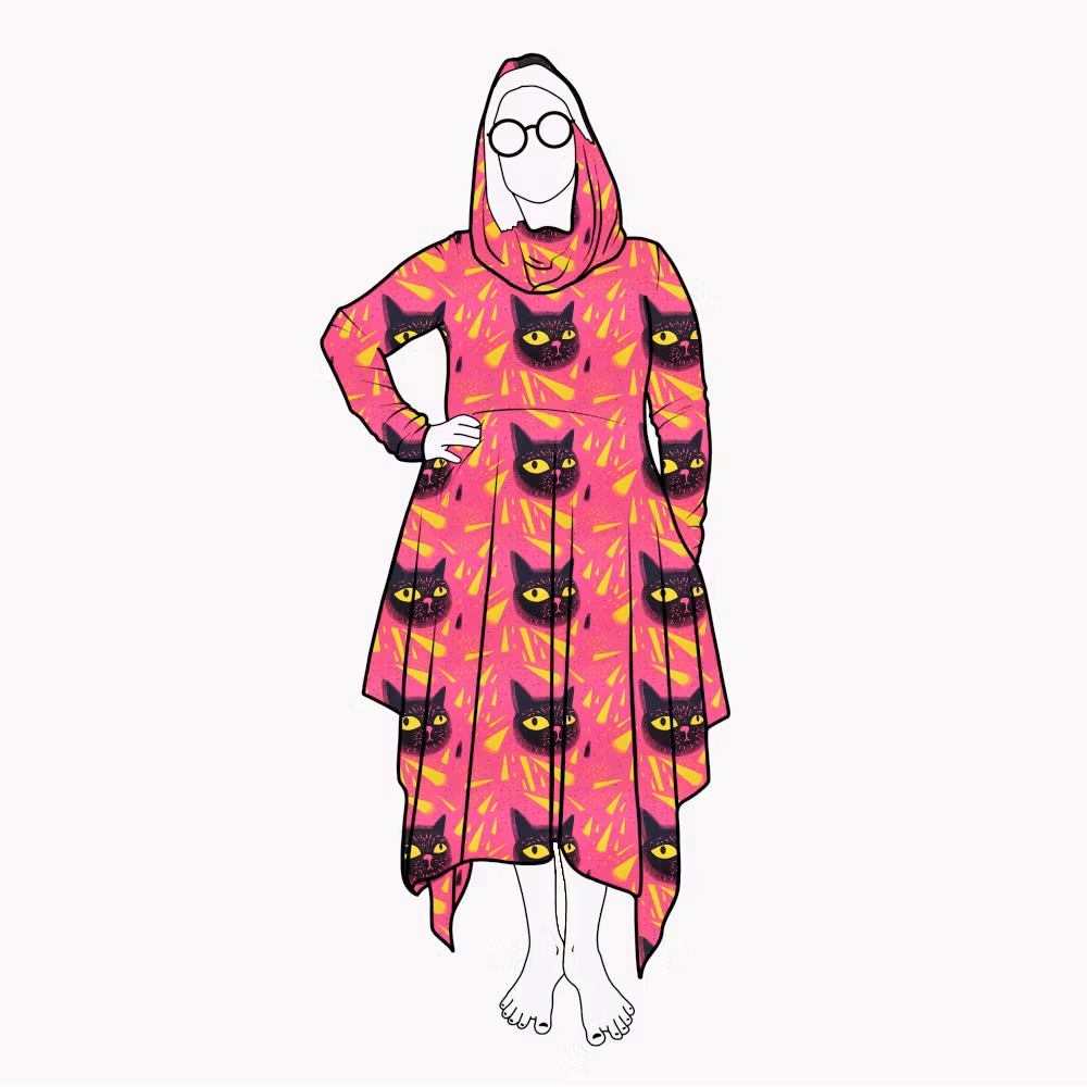 Cozy dress Black Cats - Designa din egen klänning