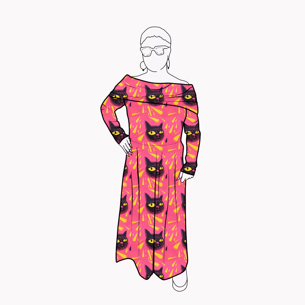 Palazzo Jumpsuit - Black Cats