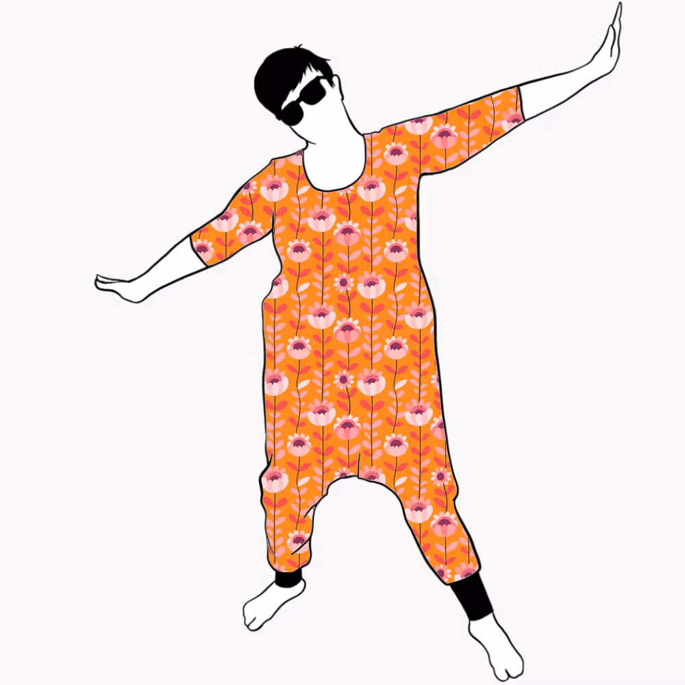 Retro Orange Jumpsuit (alla ärmlängder)
