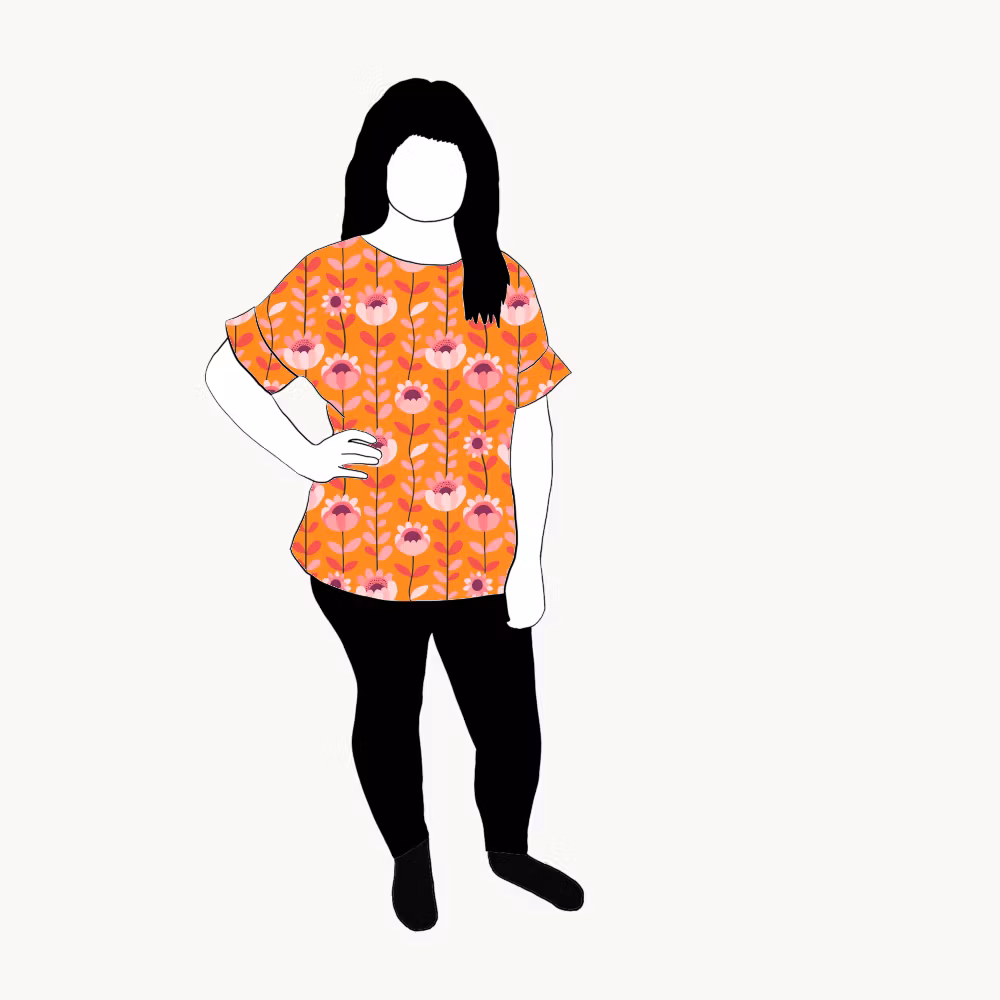 Retro Orange Oversized T-shirt