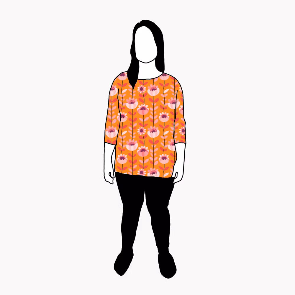 Retro Orange Boxy Top & Boxy Crop