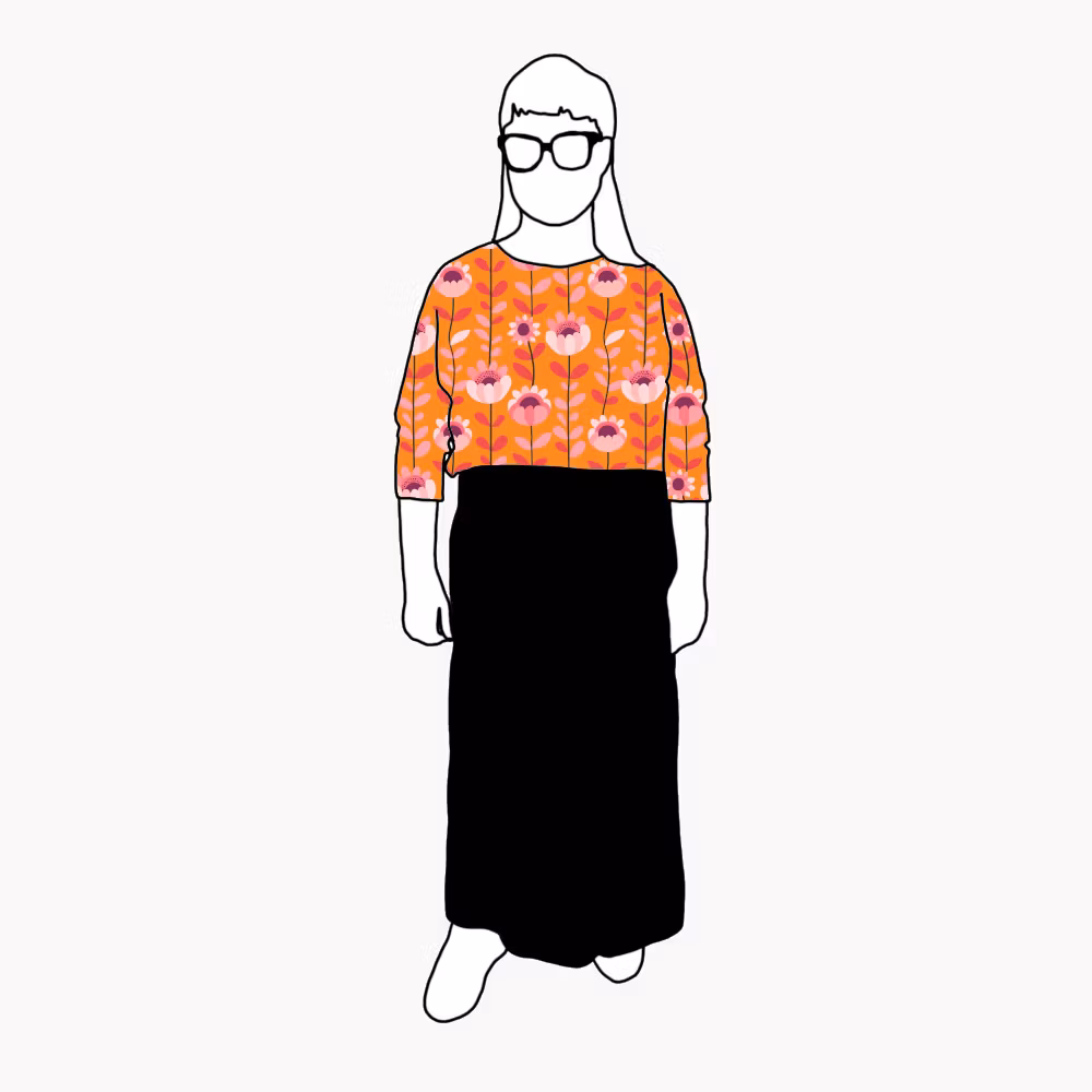 Retro Orange Boxy Top & Boxy Crop