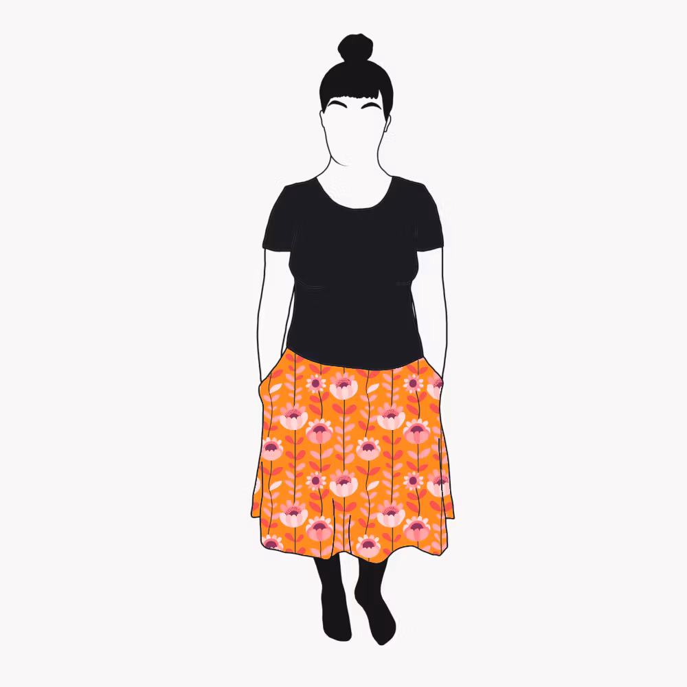 Retro Orange Kjol