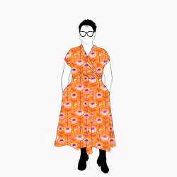 Retro Orange Omlotten klänning