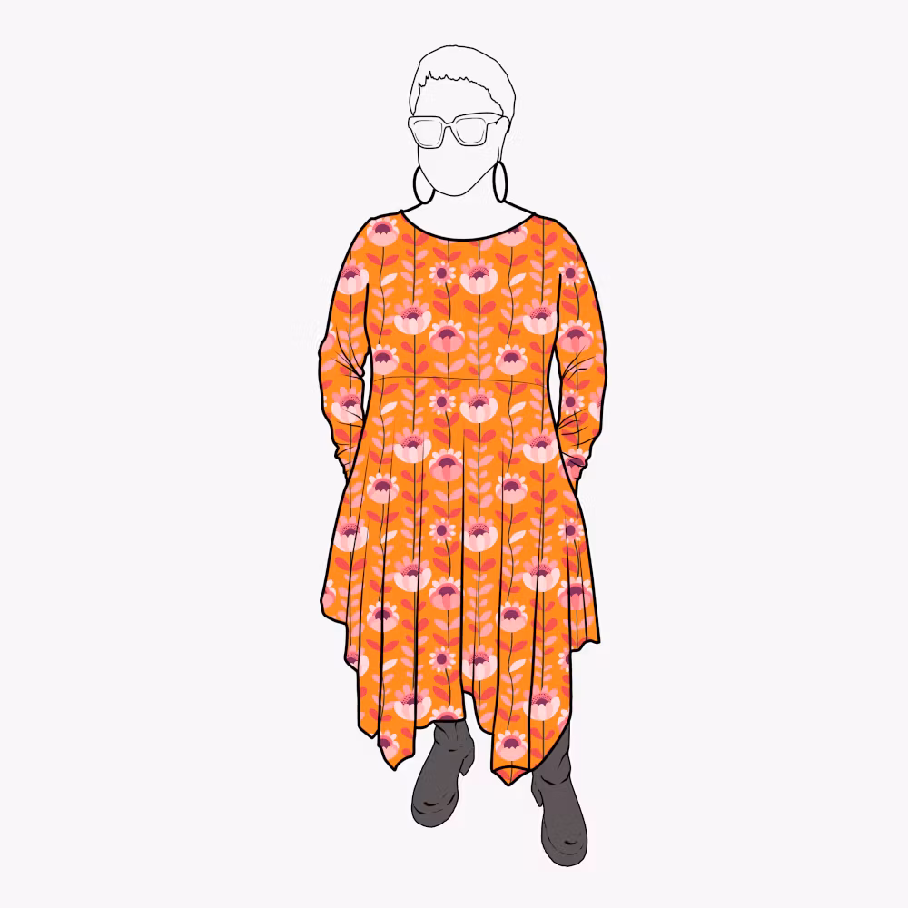 Cozy dress Retro Orange - Designa din egen klänning