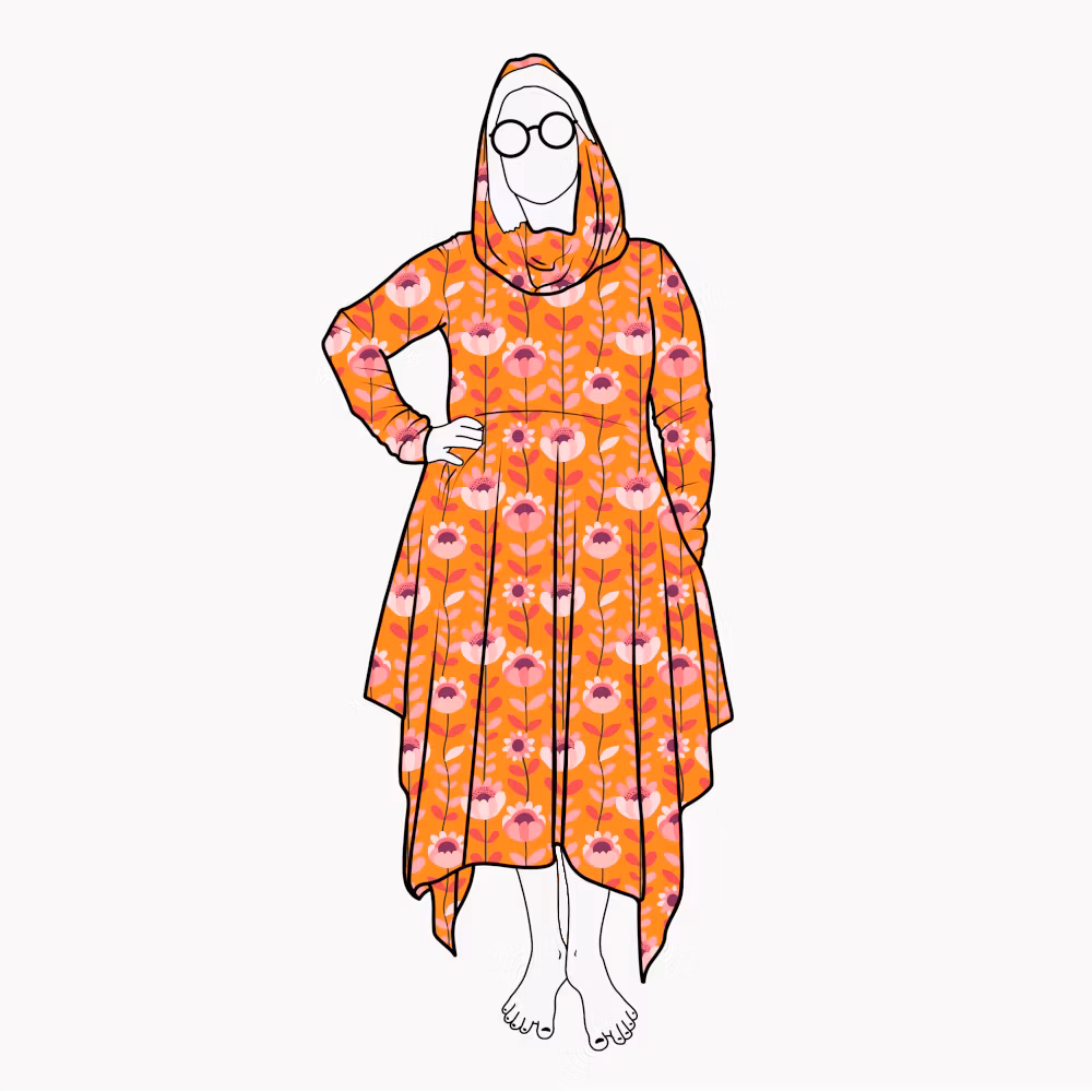 Cozy dress Retro Orange - Designa din egen klänning