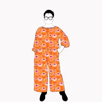 Retro Orange All in one suit