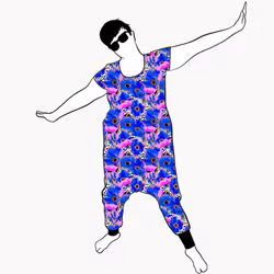 Blue Leopard Floral Jumpsuit (alla ärmlängder)
