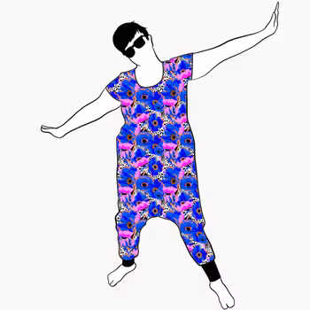 Blue Leopard Floral Jumpsuit (alla ärmlängder)