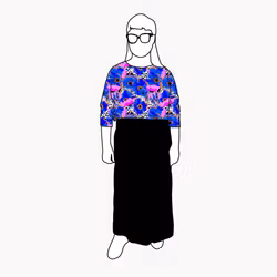 Blue Leopard Floral Boxy Top & Boxy Crop