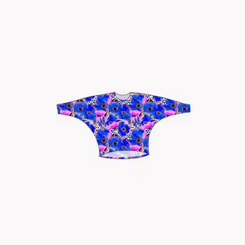 Blue Leopard Floral Batmantröja