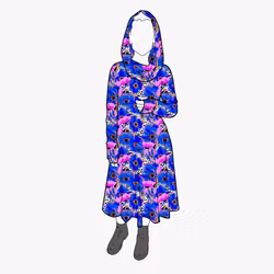 Cozy dress Blue Leopard Floral - Designa din egen klänning