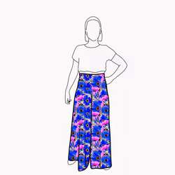 Palazzo byxa - Blue Leopard Floral